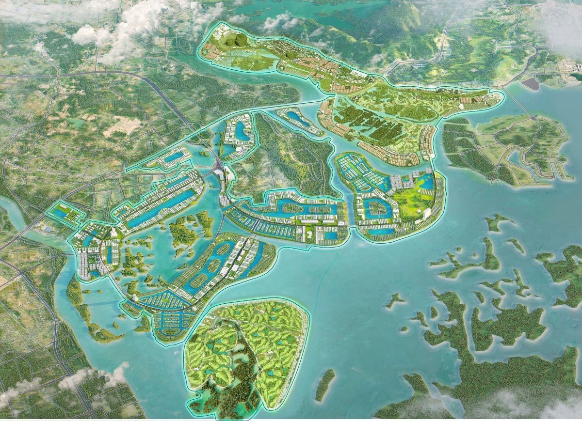 Vinhomes Global Gate Hạ Long được quy hoạch là “thành phố kỳ quan kết nối toàn cầu bên vịnh di sản quốc tế”, có khả năng kết nối với Thủ đô chỉ trong 23 phút thông qua đường sắt cao tốc Hà Nội - Quảng Ninh. Ảnh: Vinhomes.